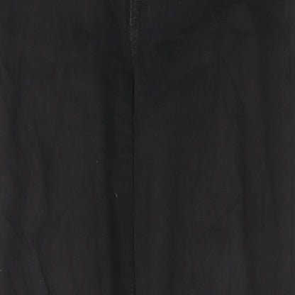 H7m Womens Black Cotton Straight Jeans Size 8 L27 in Regular Zip - Pockets, Belt Loops