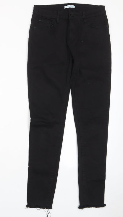 Renatta&go Womens Black Cotton Skinny Jeans Size 10 L27 in Regular Zip - Pockets, Belt Loops