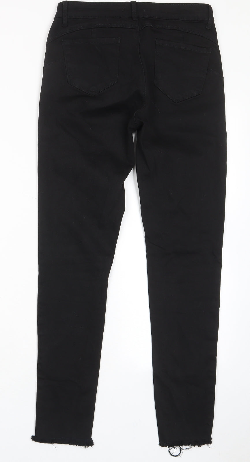 Renatta&go Womens Black Cotton Skinny Jeans Size 10 L27 in Regular Zip - Pockets, Belt Loops