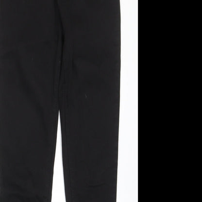 Renatta&go Womens Black Cotton Skinny Jeans Size 10 L27 in Regular Zip - Pockets, Belt Loops