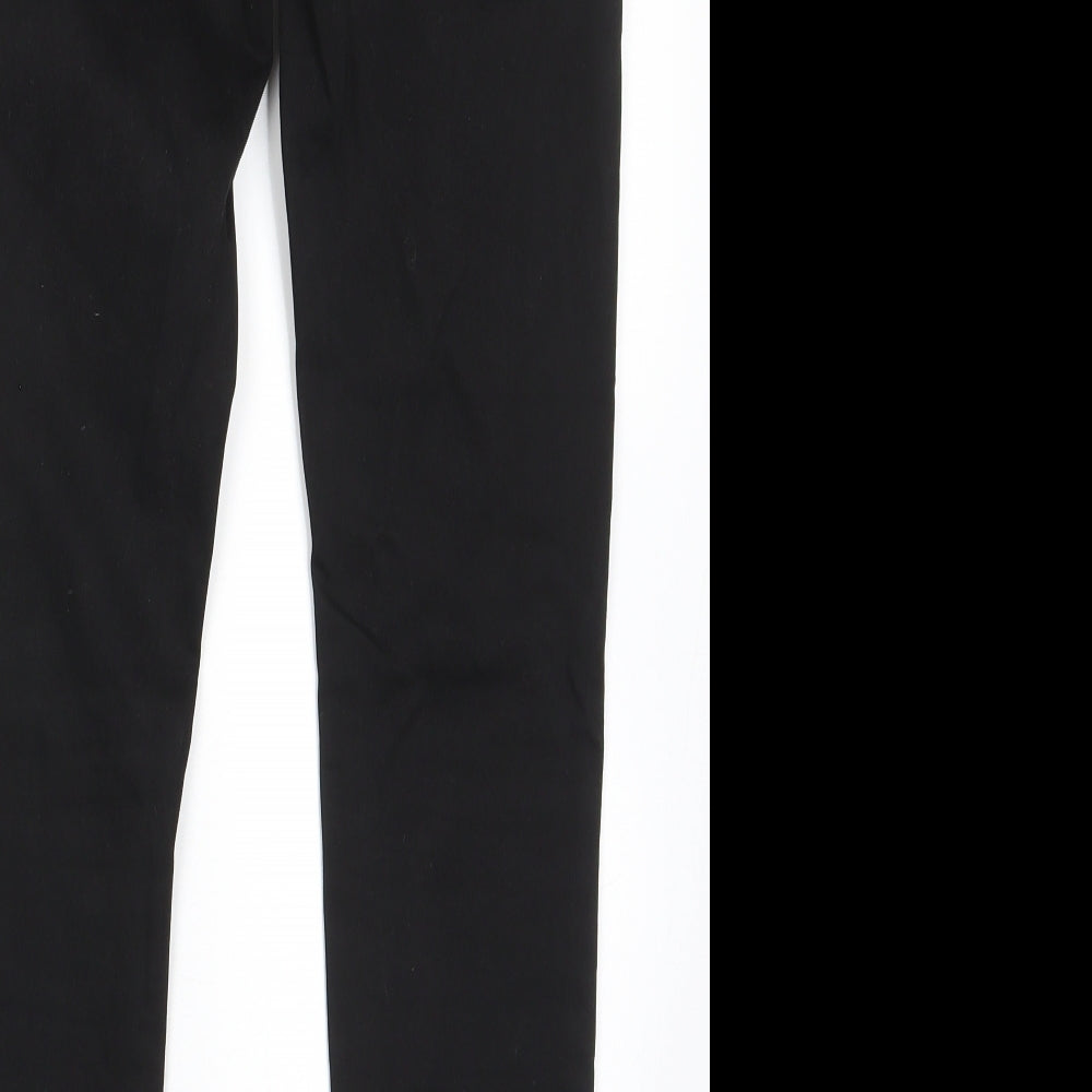 Renatta&go Womens Black Cotton Skinny Jeans Size 10 L27 in Regular Zip - Pockets, Belt Loops