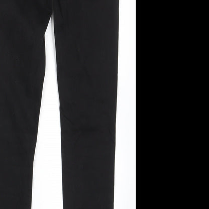 Renatta&go Womens Black Cotton Skinny Jeans Size 10 L27 in Regular Zip - Pockets, Belt Loops