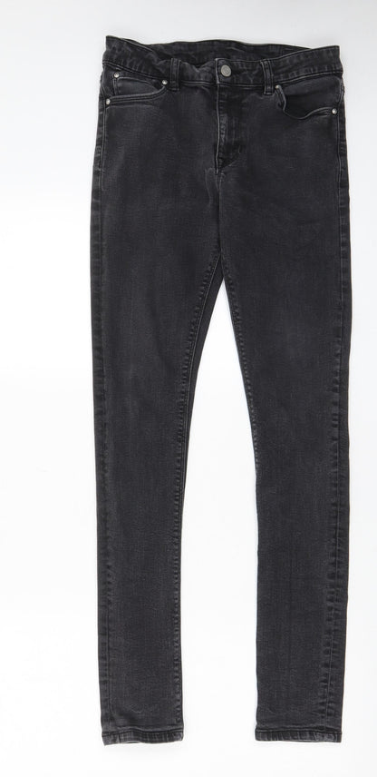 ASOS Mens Grey Cotton Skinny Jeans Size 30 in L32 in Regular Zip - Pockets, Collared