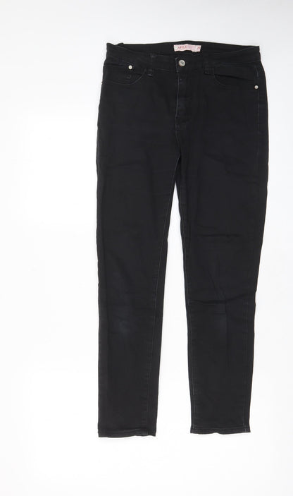 Apple Mints Womens Black Cotton Capri Jeans Size 29 in L26 in Regular Zip - Pockets, Belt Loops