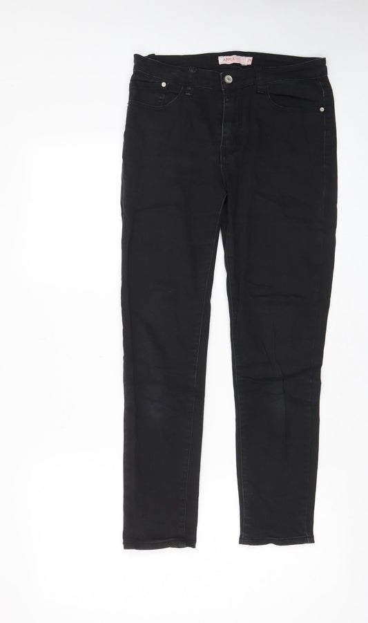 Apple Mints Womens Black Cotton Capri Jeans Size 29 in L26 in Regular Zip - Pockets, Belt Loops