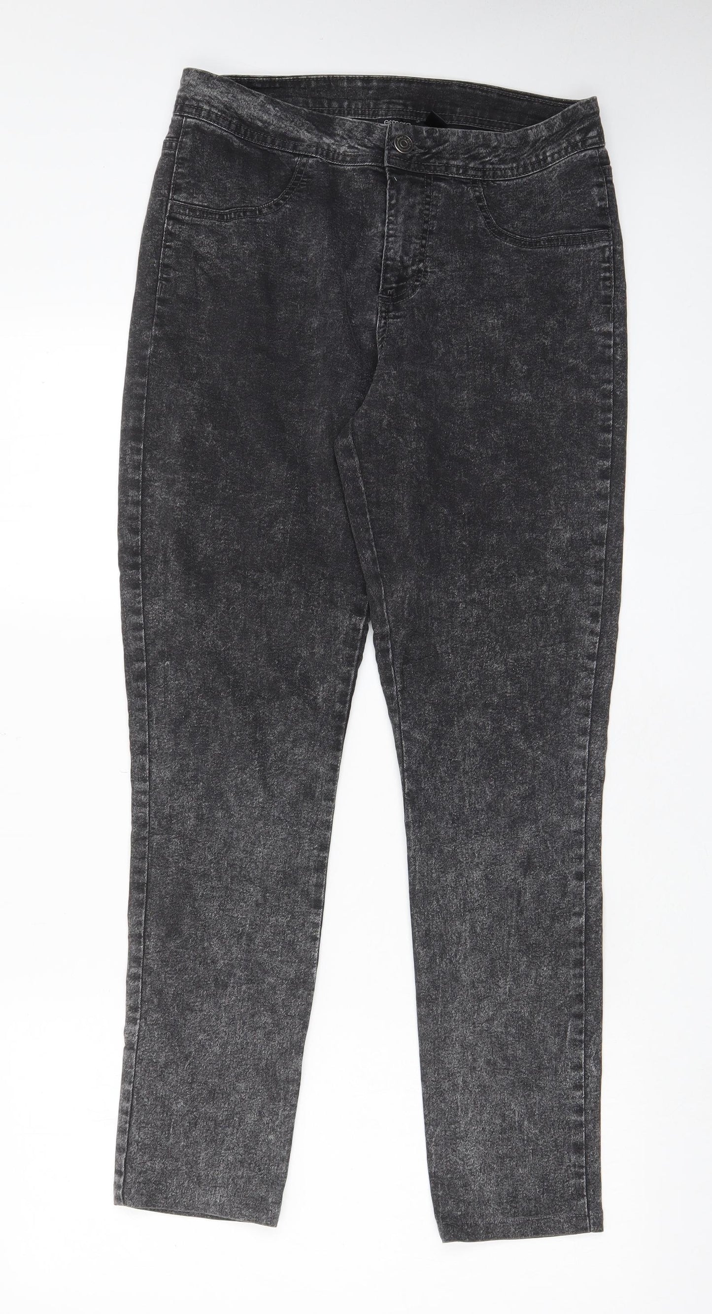 ESMARA Womens Grey Cotton Skinny Jeans Size 12 L29 in Regular Zip