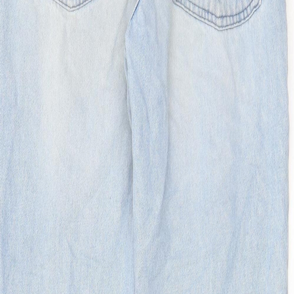 Denim & Co. Girls Blue Cotton Straight Jeans Size 11-12 Years L27 in Regular Zip - Pockets