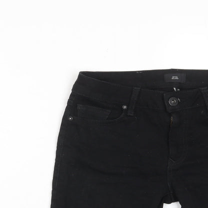 River Island Mens Black Cotton Bermuda Shorts Size 28 in L11 in Regular Zip - Pockets, Belt Loops
