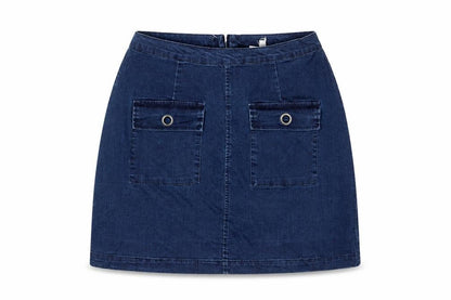 Womens UK Size 14 Neon Rose A-Line Denim Skirt