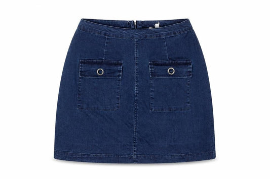 Womens UK Size 14 Neon Rose A-Line Denim Skirt