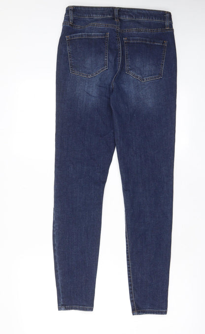 Buffalo Womens Blue Cotton Skinny Jeans Size 10 L29 in Regular Zip - Pockets, Belt Loops