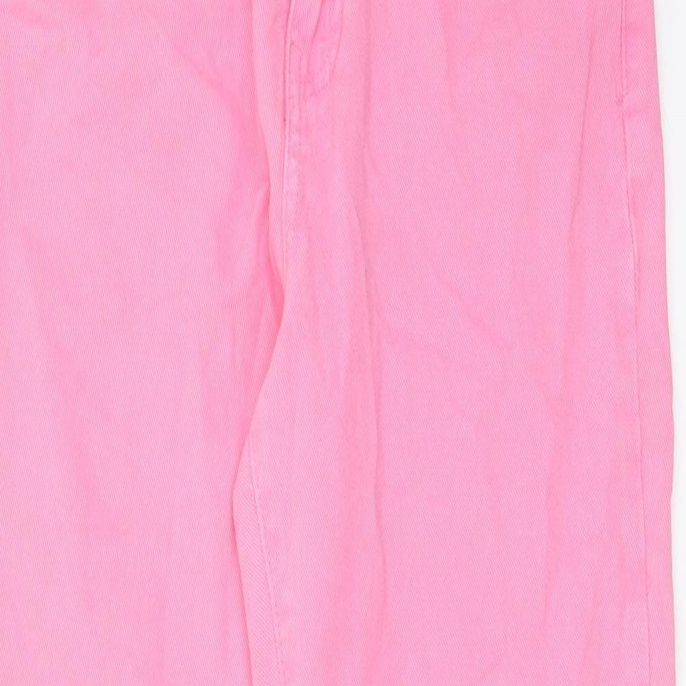 Zara Womens Pink Cotton Mom Jeans Size 6 L27 in Regular Zip - Pockets, Belt Loops