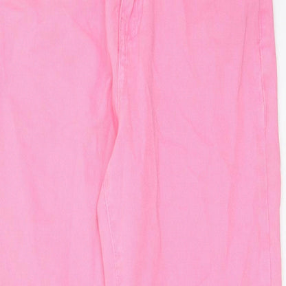 Zara Womens Pink Cotton Mom Jeans Size 6 L27 in Regular Zip - Pockets, Belt Loops
