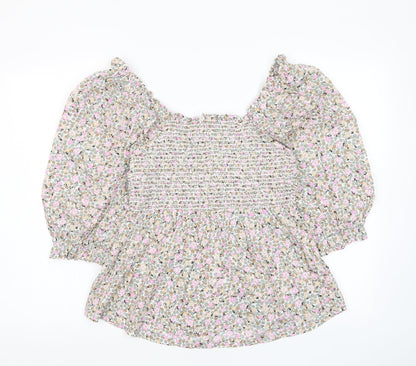 Womens UK Size 10 Marks and Spencer Multicoloured Basic T-Shirt