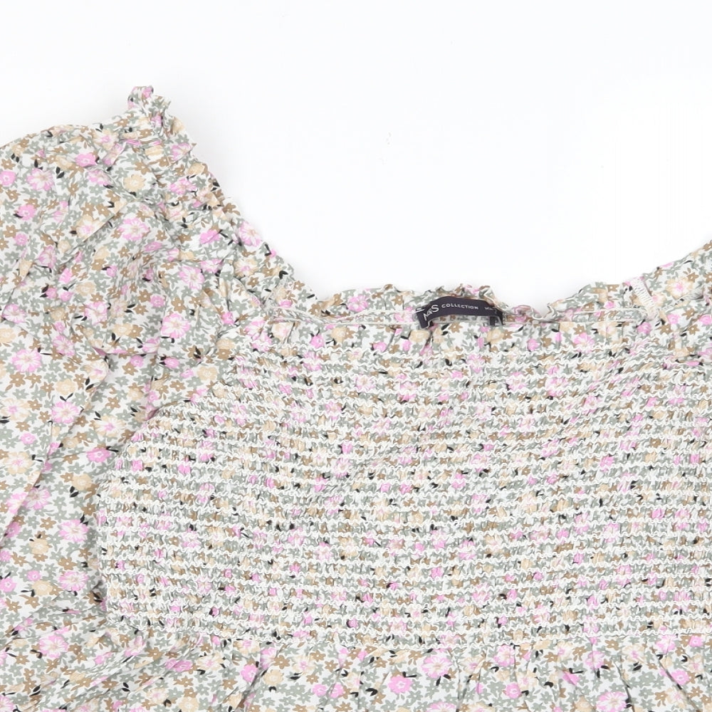 Womens UK Size 10 Marks and Spencer Multicoloured Basic T-Shirt