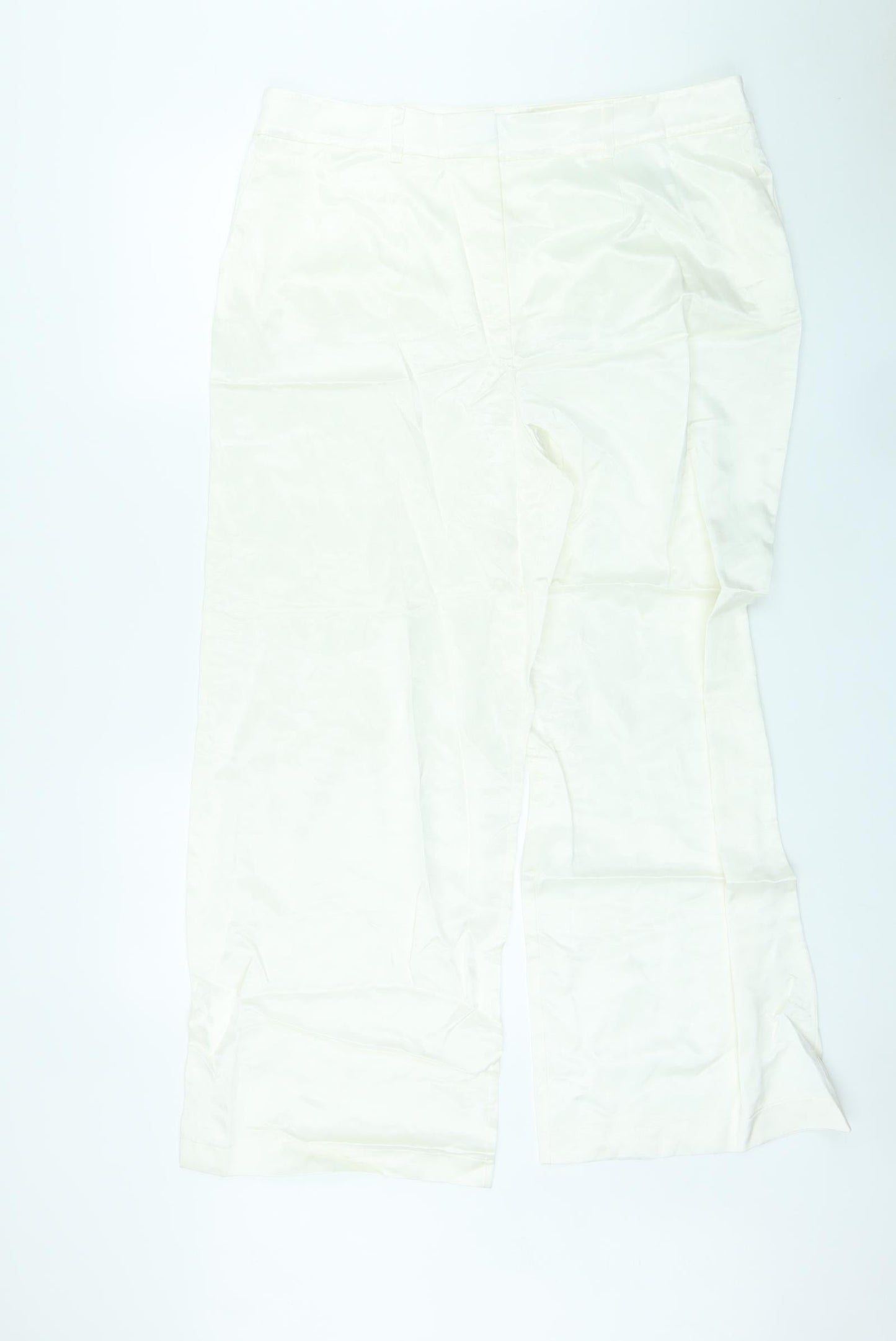 Womens UK Size 18 Marks and Spencer Regular Fit  Ivory Trousers