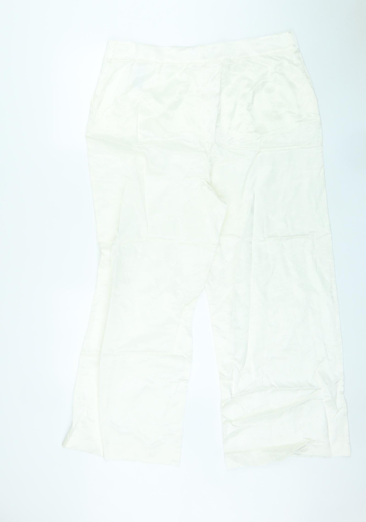 Womens UK Size 18 Marks and Spencer Regular Fit  Ivory Trousers