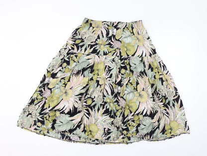 Motives Womens Green Floral Viscose Peasant Skirt Size 18