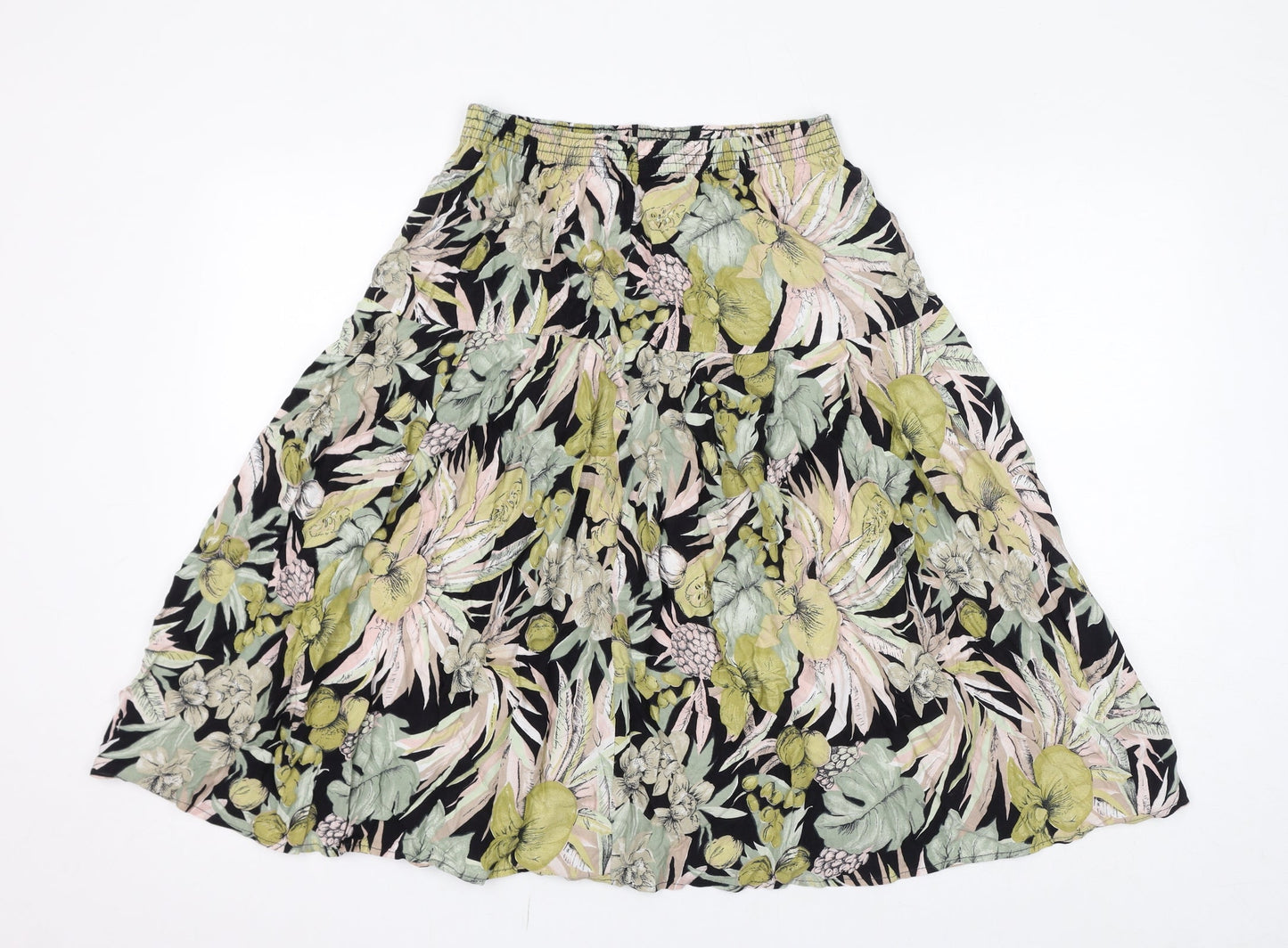 Motives Womens Green Floral Viscose Peasant Skirt Size 18