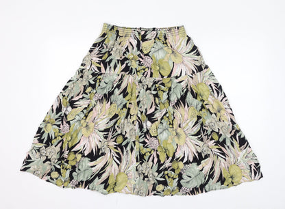Motives Womens Green Floral Viscose Peasant Skirt Size 18