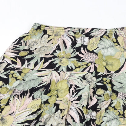 Motives Womens Green Floral Viscose Peasant Skirt Size 18