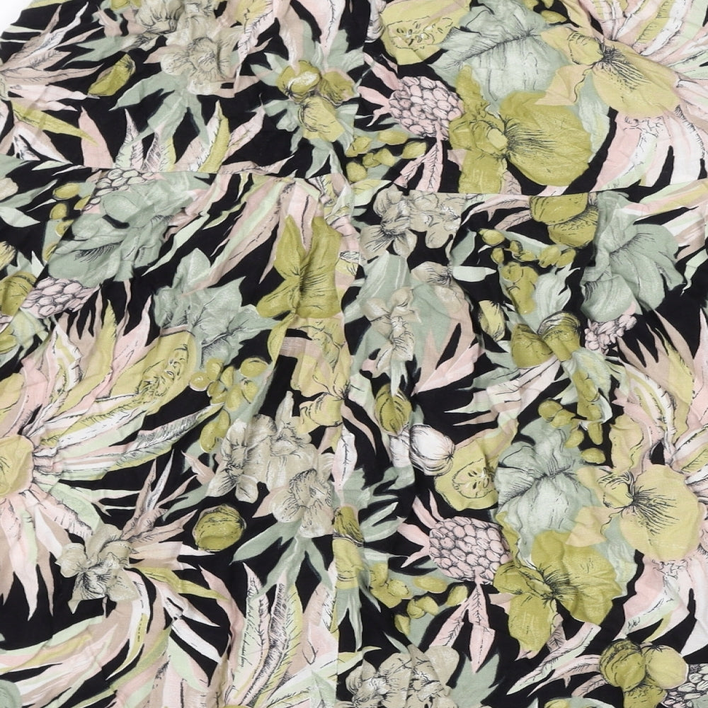 Motives Womens Green Floral Viscose Peasant Skirt Size 18