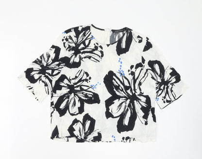 Womens UK Size M Zara White Basic Blouse
