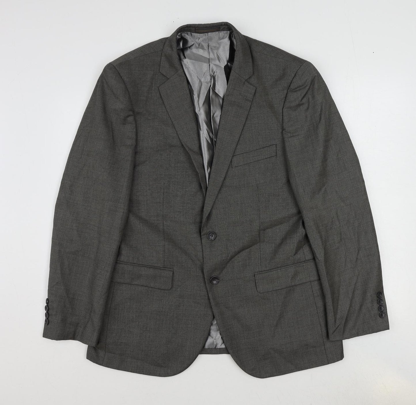 Woolworths Mens Grey Polyester Jacket Suit Jacket Size 42 Regular