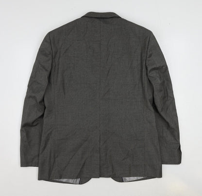 Woolworths Mens Grey Polyester Jacket Suit Jacket Size 42 Regular