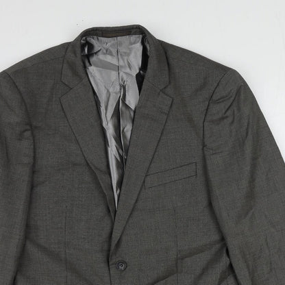 Woolworths Mens Grey Polyester Jacket Suit Jacket Size 42 Regular