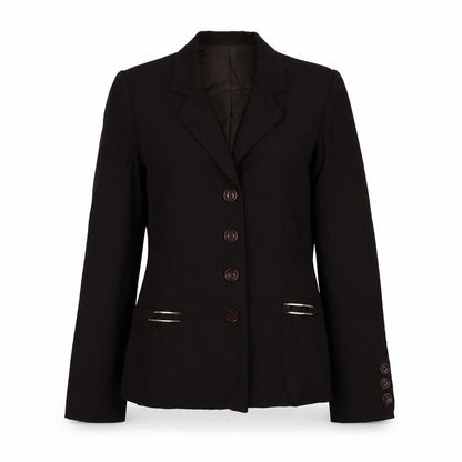 Vertigo Womens Brown Wool Jacket Suit Jacket Size S