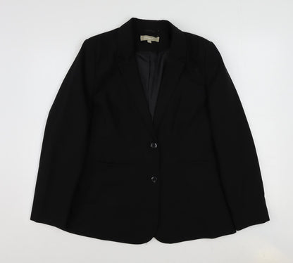 Anthology Womens Black Polyester Jacket Blazer Size 14