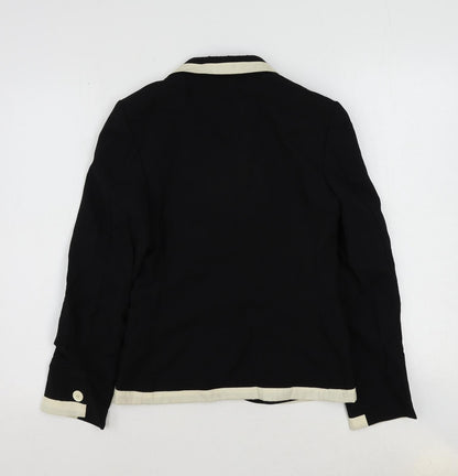 Dave Collection Womens Black Polyester Jacket Suit Jacket Size S