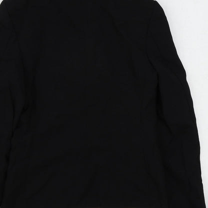 Dave Collection Womens Black Polyester Jacket Suit Jacket Size S