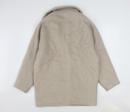 Womens UK Size 6 Topshop Beige Overcoat