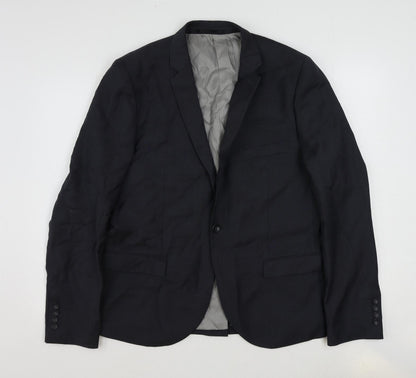 Mens UK Size 44 Topman Regular Blue Suit Jacket