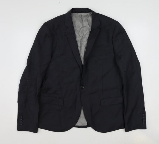 Mens UK Size 44 Topman Regular Blue Suit Jacket
