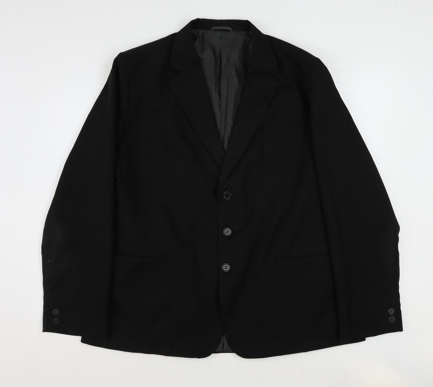Cut Mens Black Polyester Jacket Suit Jacket Size 42 Regular