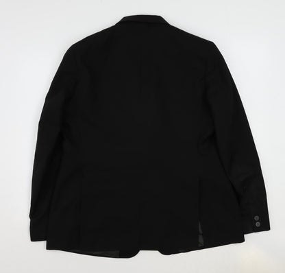 Cut Mens Black Polyester Jacket Suit Jacket Size 42 Regular