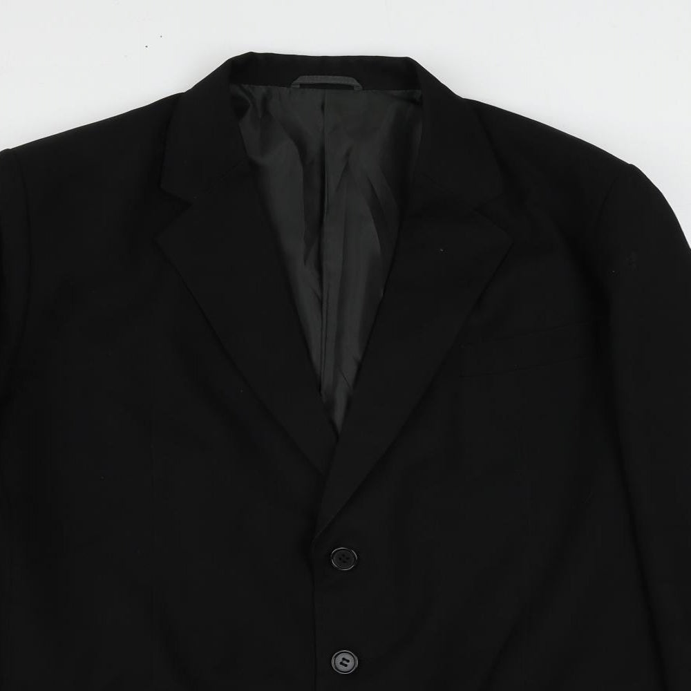 Cut Mens Black Polyester Jacket Suit Jacket Size 42 Regular
