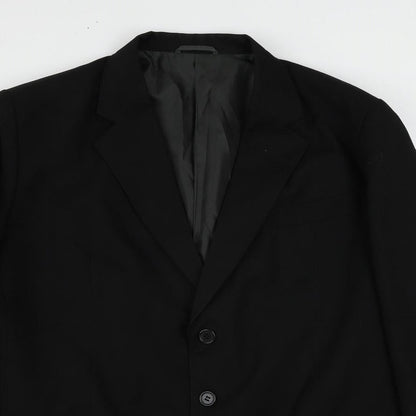 Cut Mens Black Polyester Jacket Suit Jacket Size 42 Regular