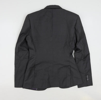 Kimmy Mens Grey Polyester Jacket Suit Jacket Size 36 Regular