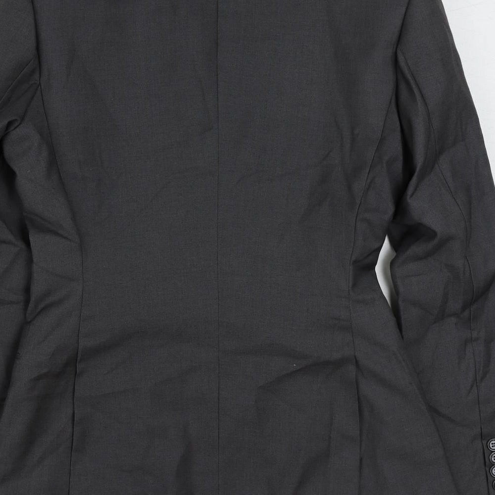 Kimmy Mens Grey Polyester Jacket Suit Jacket Size 36 Regular