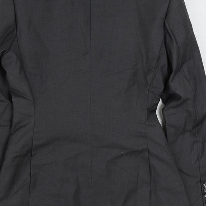 Kimmy Mens Grey Polyester Jacket Suit Jacket Size 36 Regular