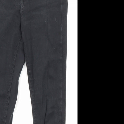Marks and Spencer Womens Black Cotton Skinny Jeans Size 12 L27 in Regular Zip - Pockets