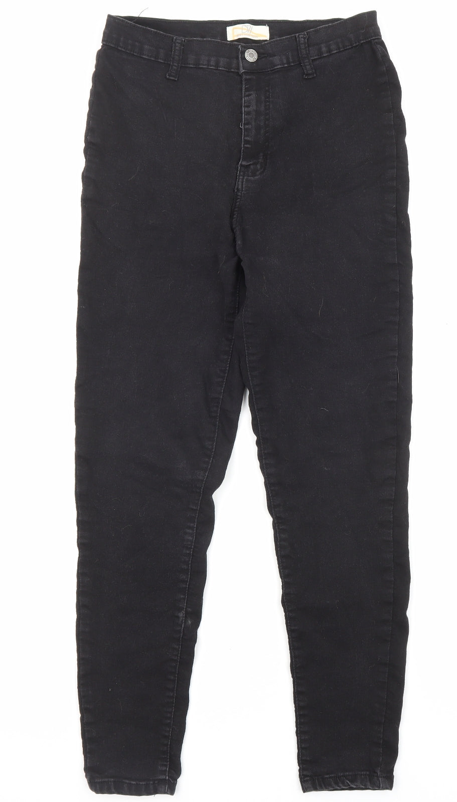 Don't Think Twice Womens Black Cotton Skinny Jeans Size 12 L26 in Regular Zip