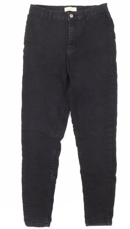 Don't Think Twice Womens Black Cotton Skinny Jeans Size 12 L26 in Regular Zip