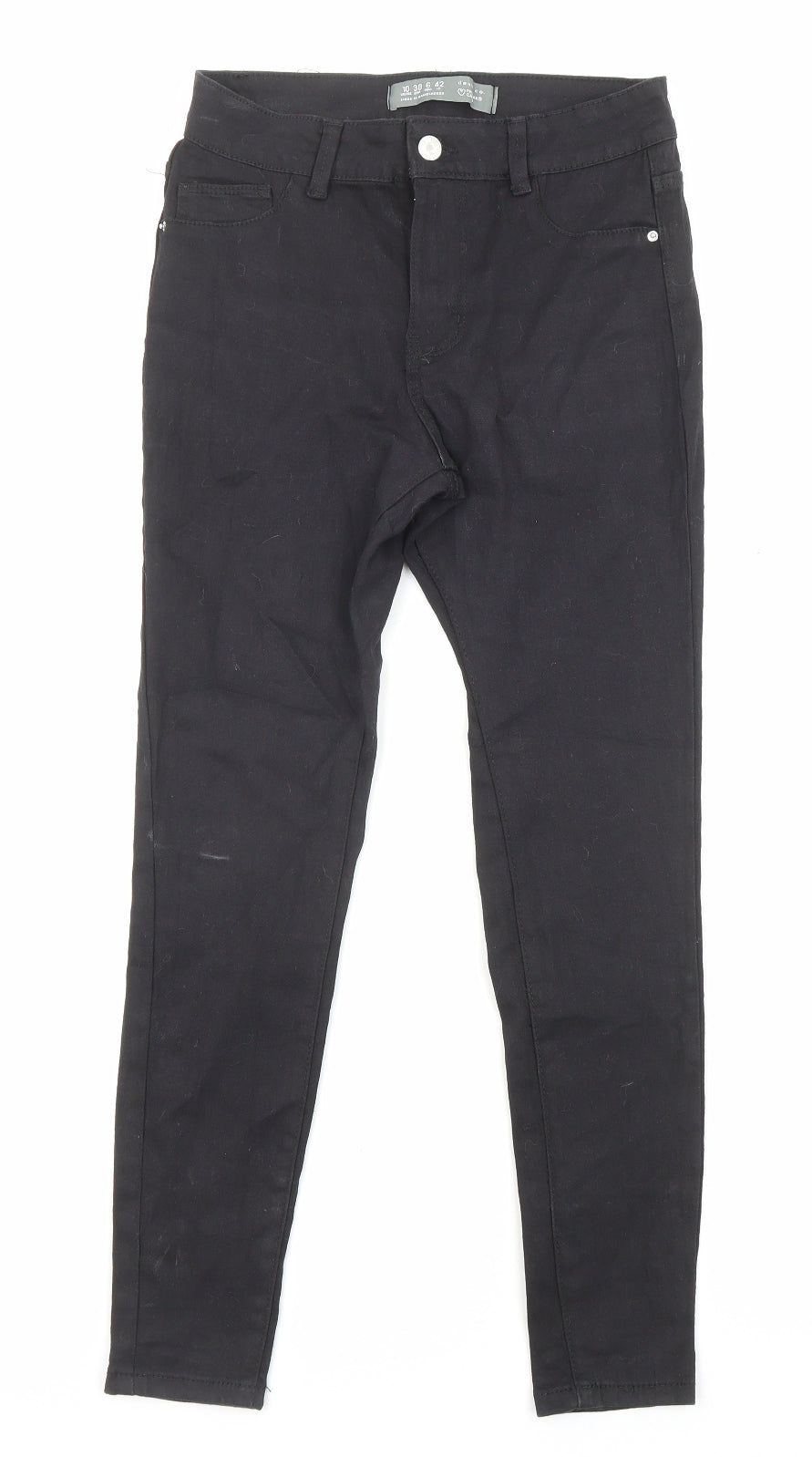 Denim & Co. Womens Black Cotton Skinny Jeans Size 10 L26 in Regular Zip - Pockets