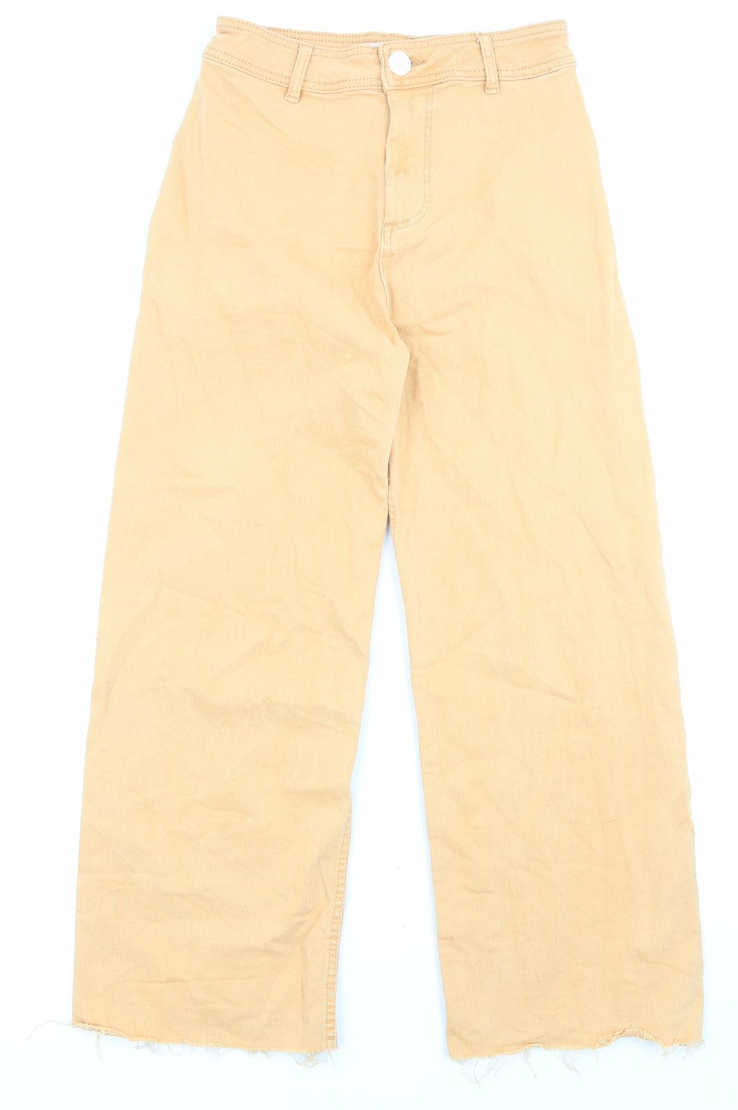 Denim & Co. Womens Orange Cotton Straight Jeans Size 10 L25 in Regular Zip - Pockets