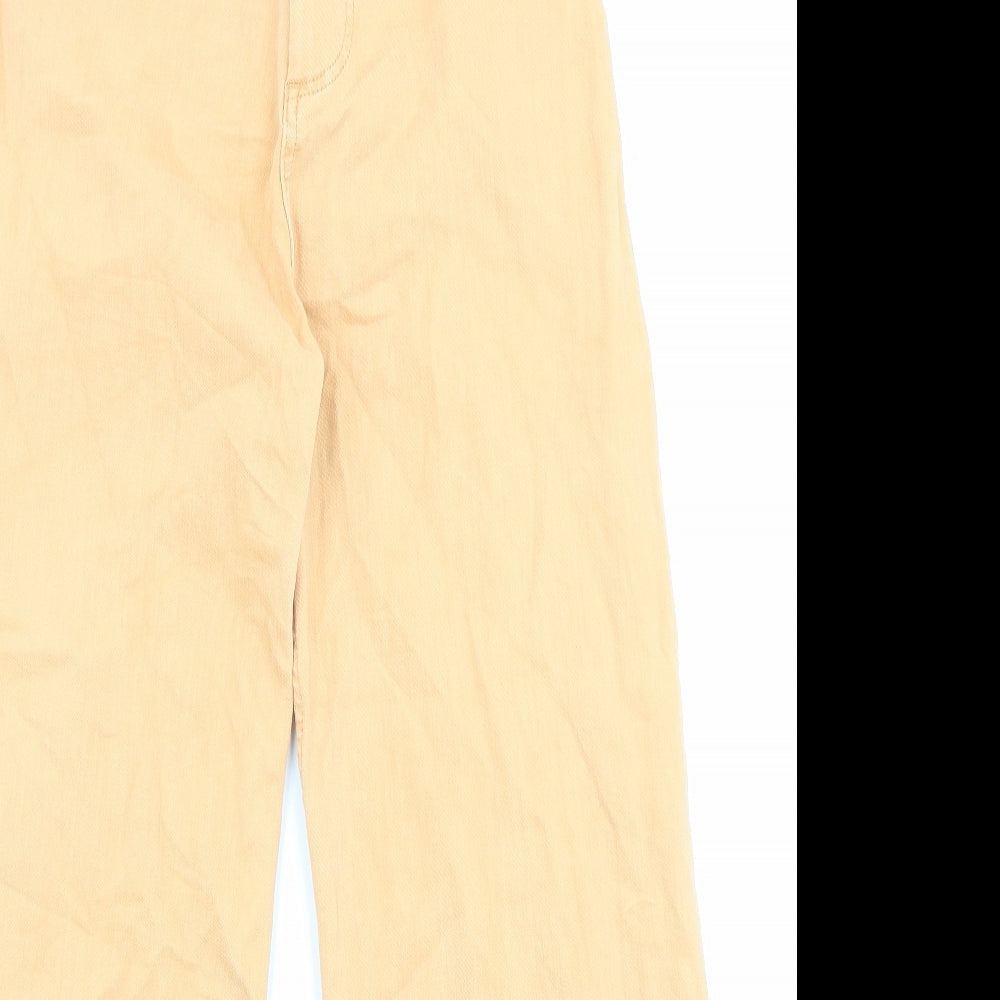 Denim & Co. Womens Orange Cotton Straight Jeans Size 10 L25 in Regular Zip - Pockets